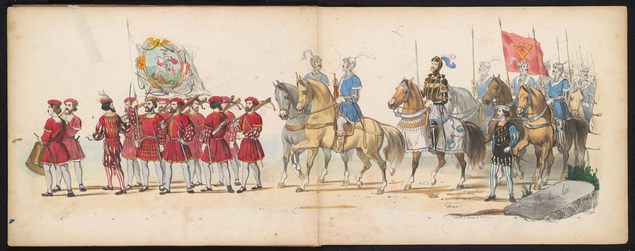 Leiden Öğrencilerinin Maskeli Balosu, 1855 (levha 14) Leiden öğrenci birliklerinin üyeleri tarafından 12 Haziran 1855