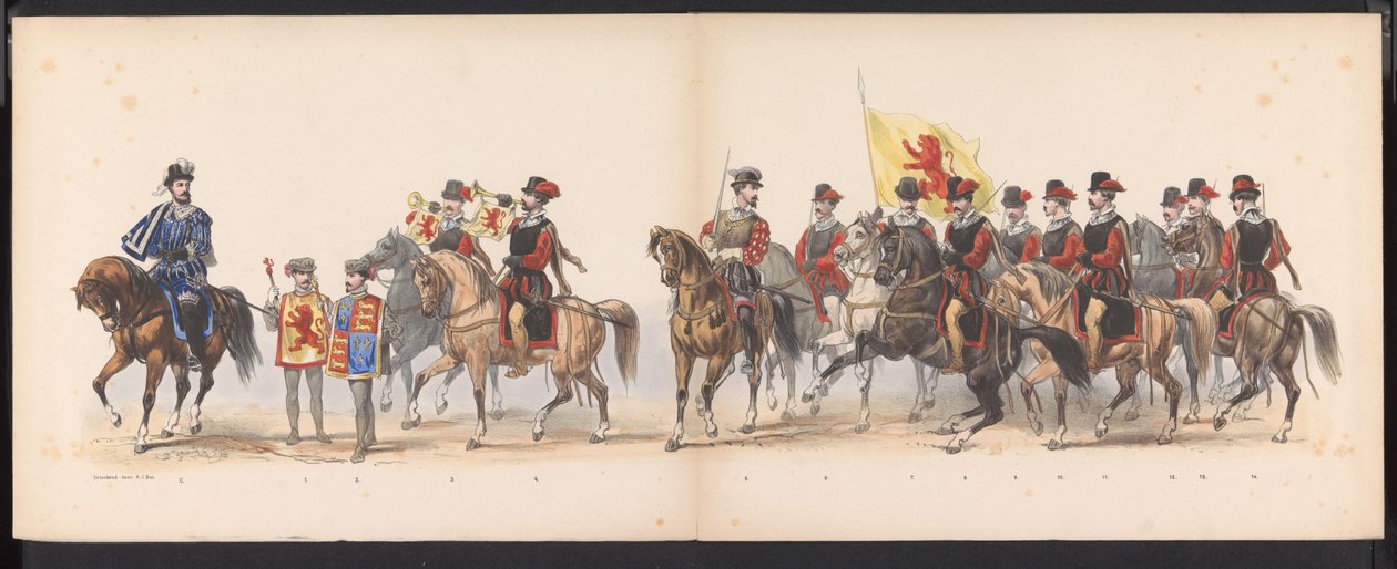 Leiden Öğrencilerinin Maskeli Balosu, 1870 (levha 1) Leiden öğrenci birliği üyeleri tarafından 7 Haziran 1870