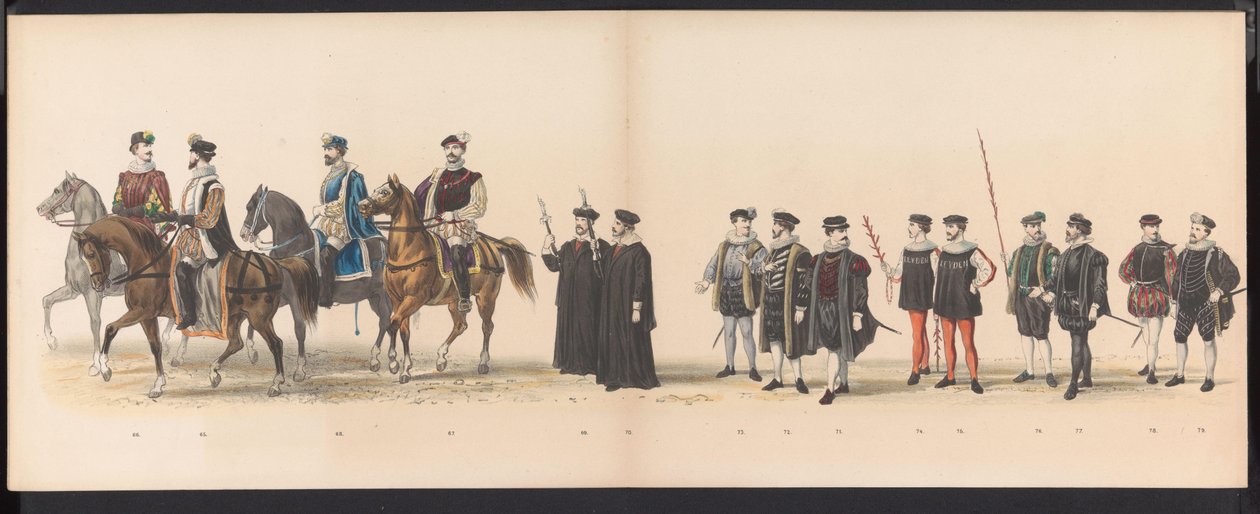 Leiden Öğrencilerinin Maskeli Balosu, 1870 (levha 6) Leiden öğrenci birliği üyeleri tarafından 7 Haziran 1870