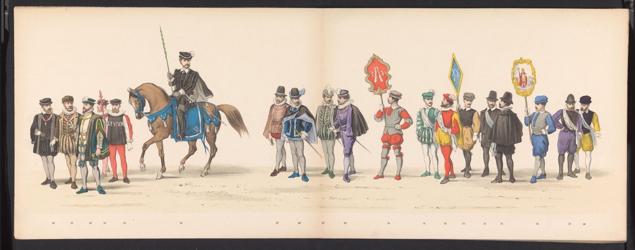 Leiden öğrencilerinin maskeli balosu, 1875 (levha 2) Leiden öğrenci birliğinin üyeleri tarafından 15 Haziran 1875