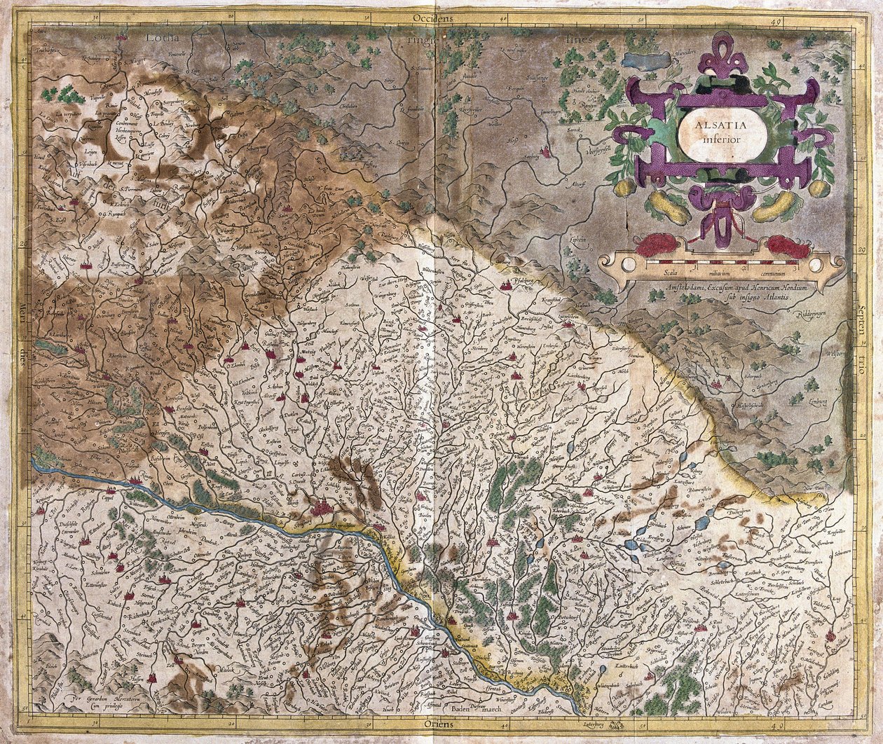 Alsace, Fransa (gravür by Gerardus Mercator