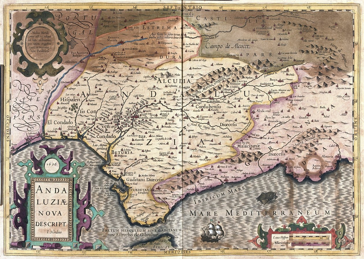 Endülüs, İspanya (gravür by Gerardus Mercator