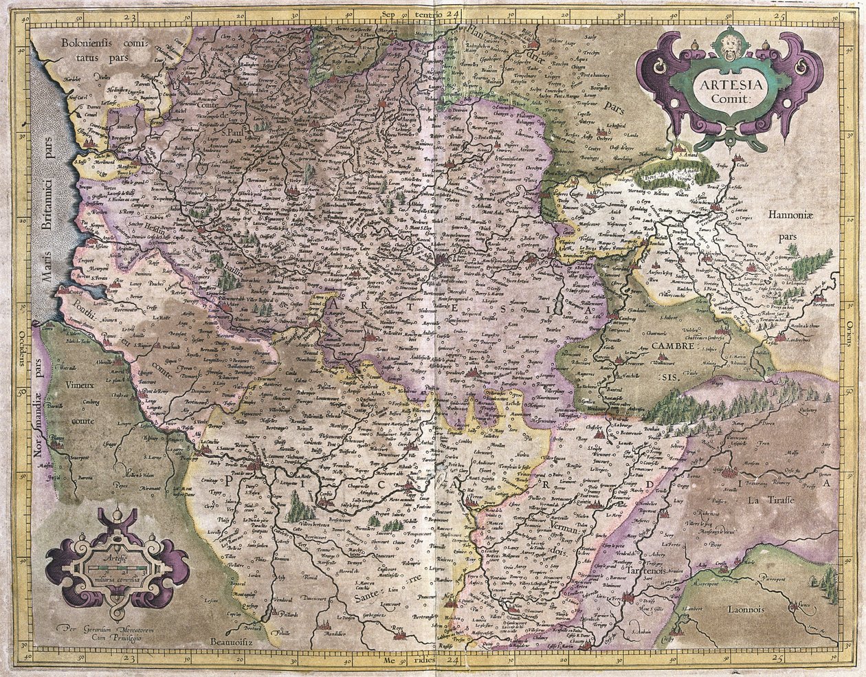 Artois, Fransa (gravür by Gerardus Mercator