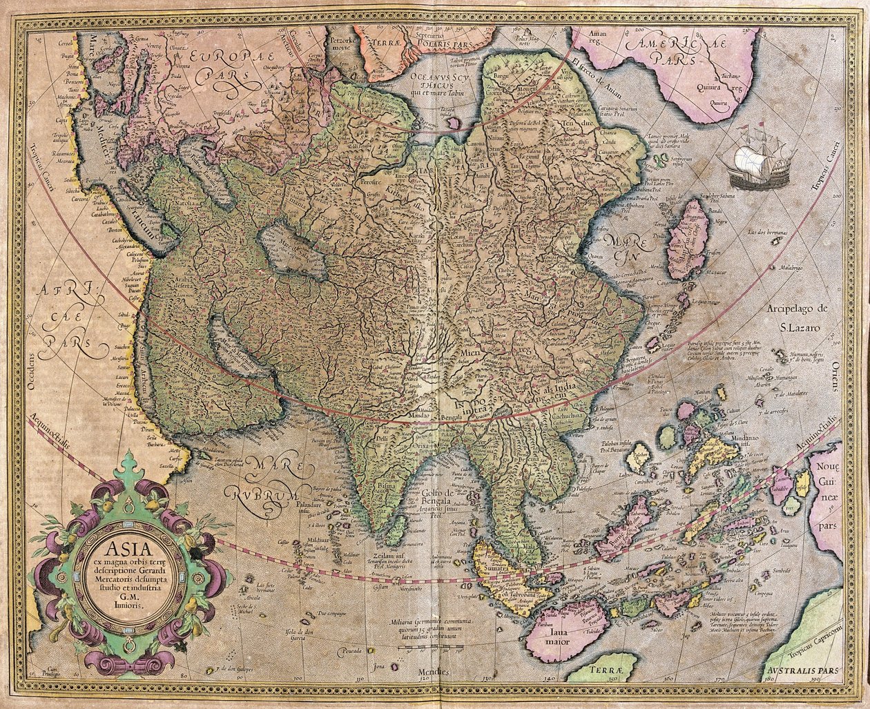 Asya by Gerardus Mercator