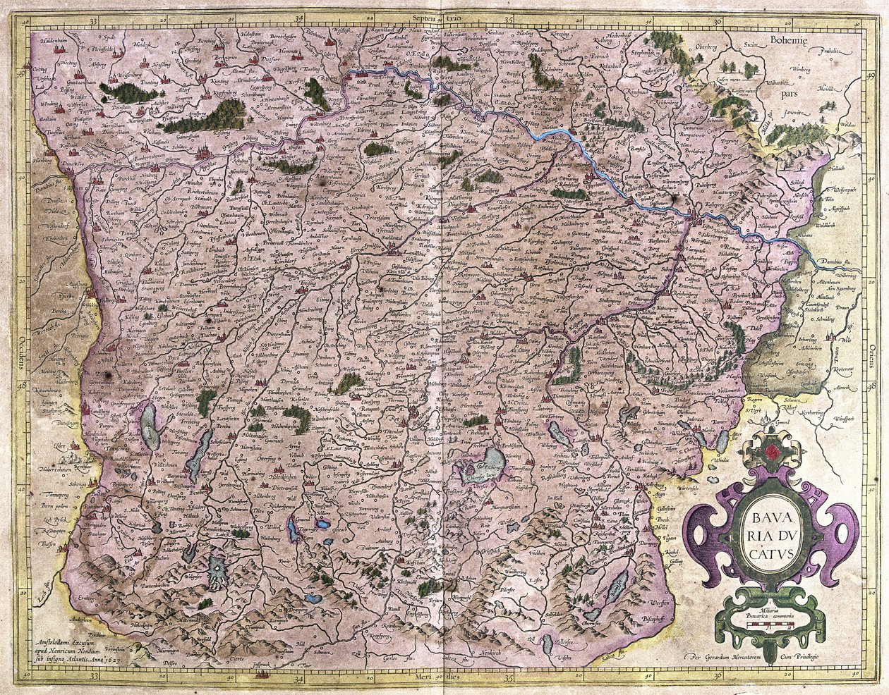 Bavyera, Almanya (gravür by Gerardus Mercator