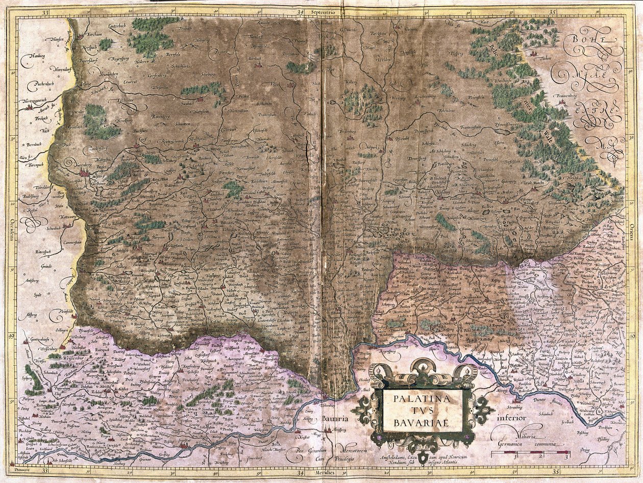 Bayern, Almanya (gravür by Gerardus Mercator