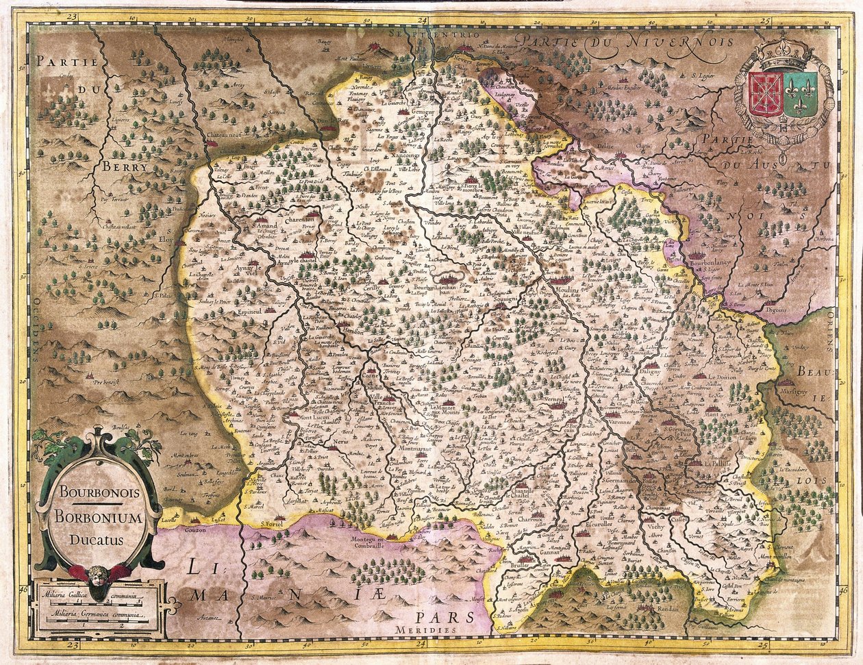 Bourbonnais, Fransa (gravür by Gerardus Mercator