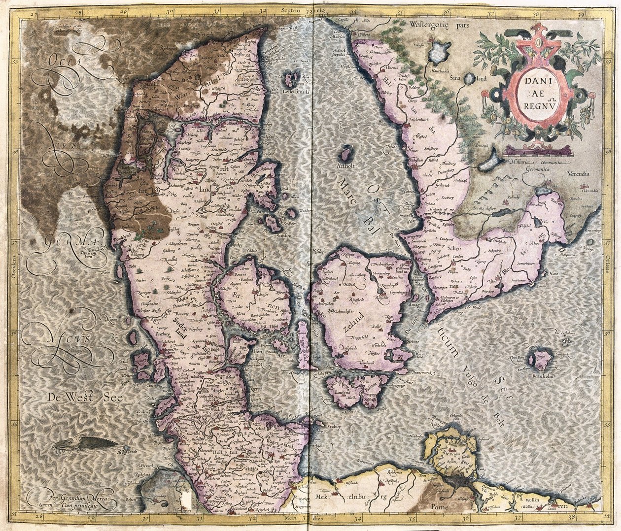 Danimarka (gravür by Gerardus Mercator