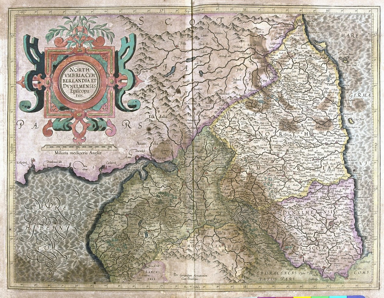 İngiltere ve İskoçya (gravür by Gerardus Mercator