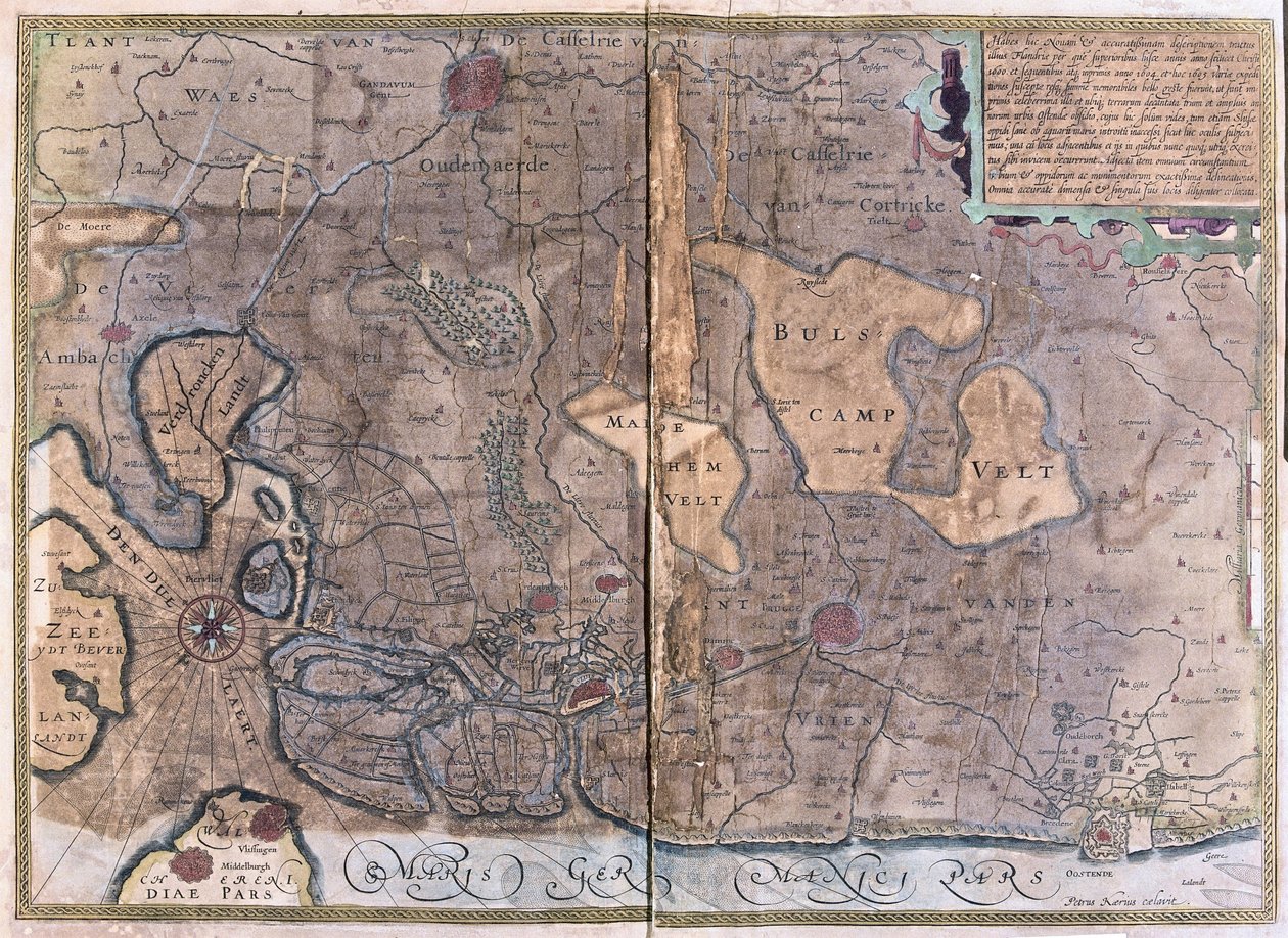 Flanders, Belçika (gravür by Gerardus Mercator