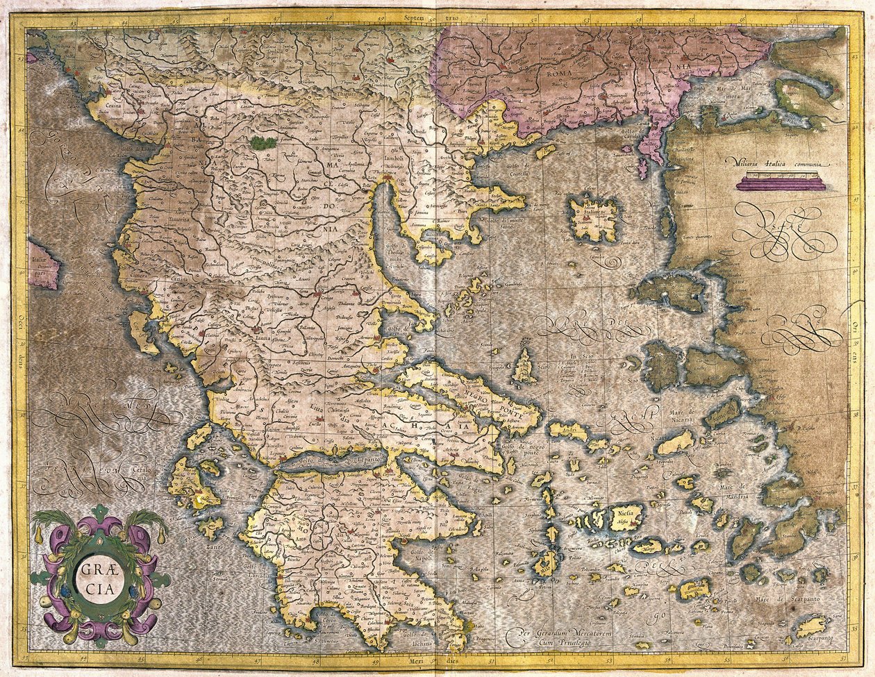 Yunanistan (gravür by Gerardus Mercator