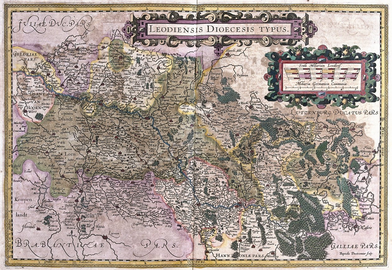 Liege, Belçika (gravür by Gerardus Mercator