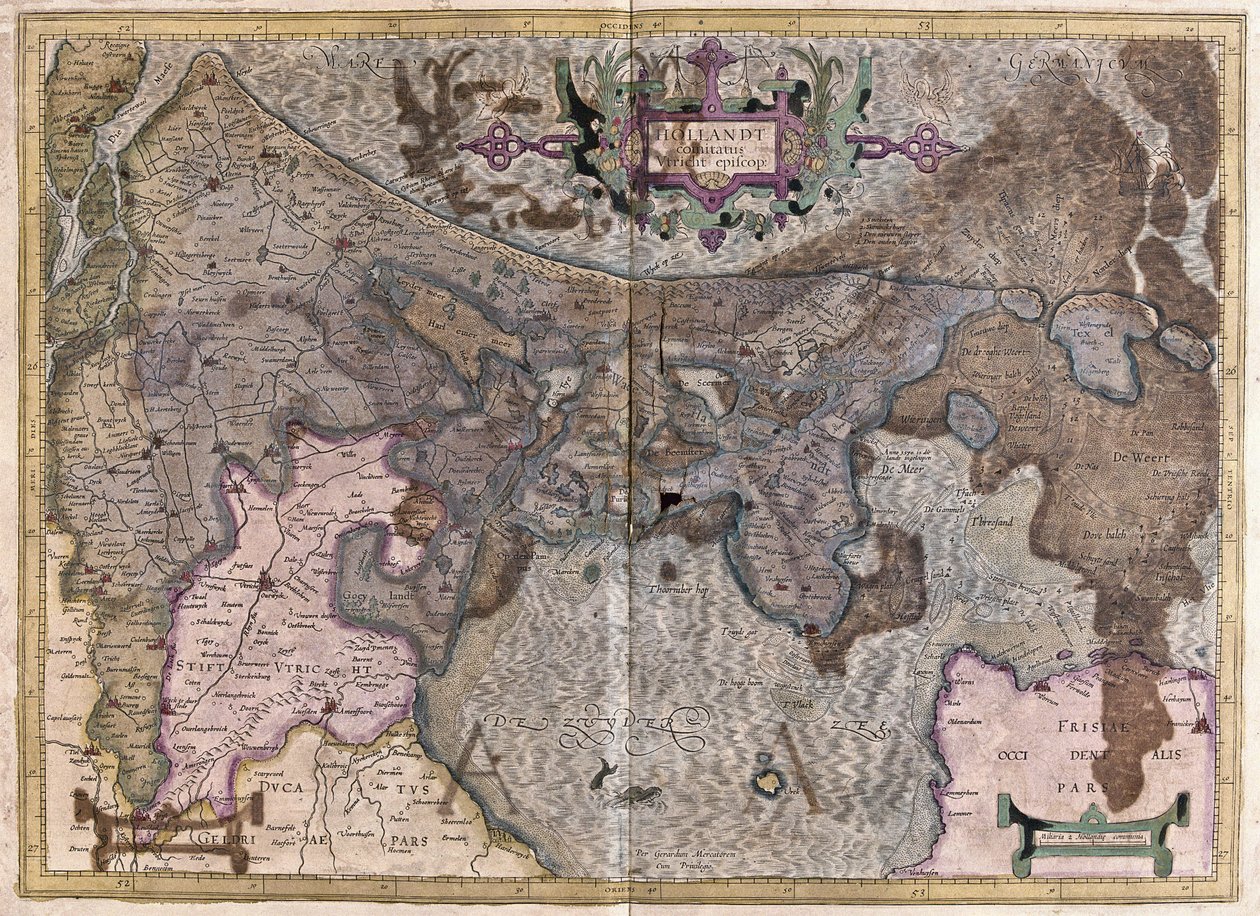 Hollanda (gravür by Gerardus Mercator