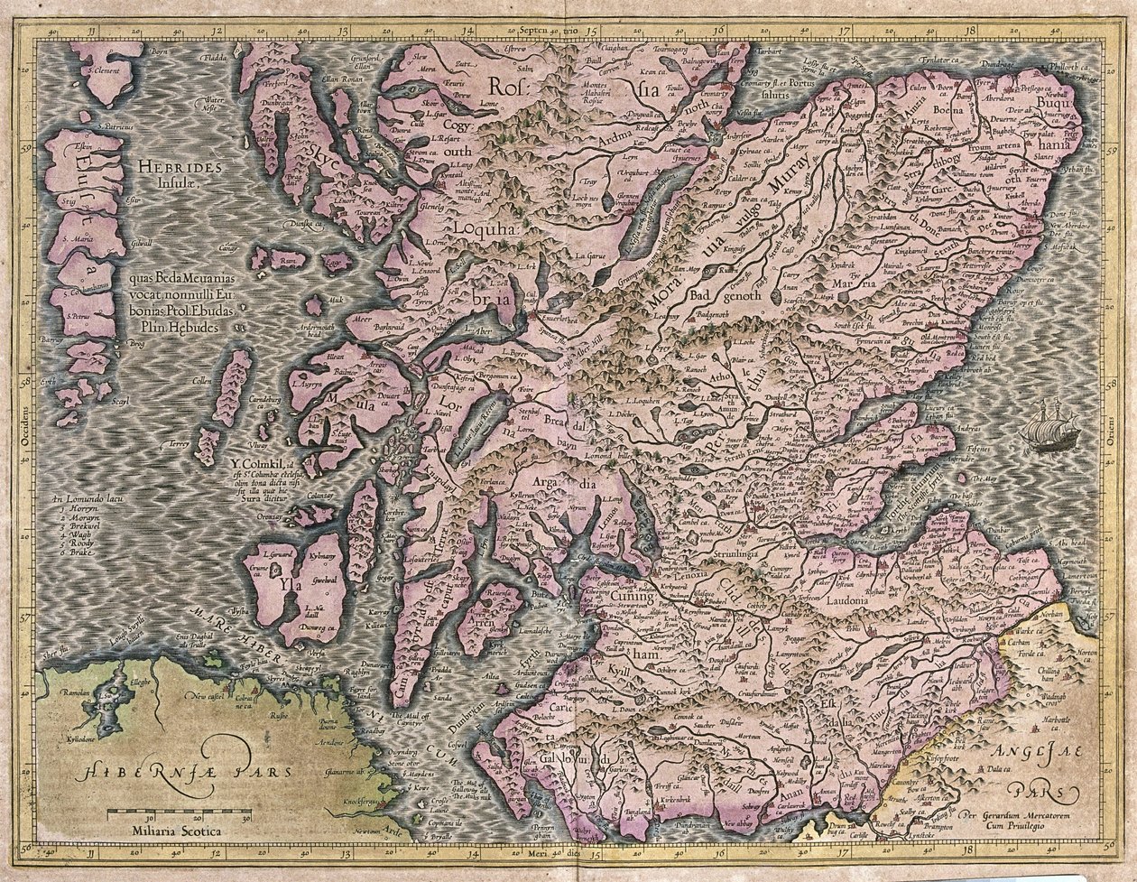 İskoçya, Büyük Britanya by Gerardus Mercator