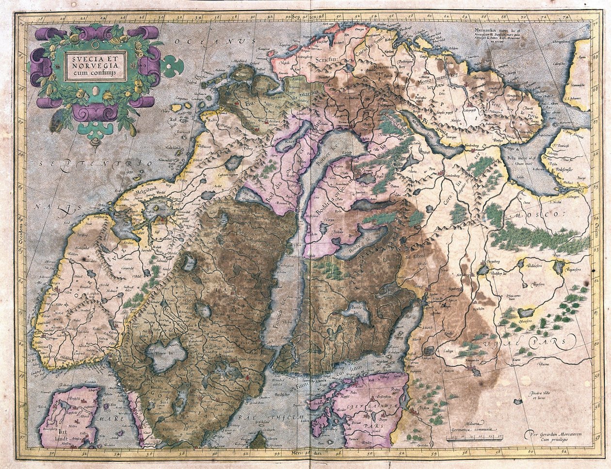 İsveç ve Norveç (gravür by Gerardus Mercator