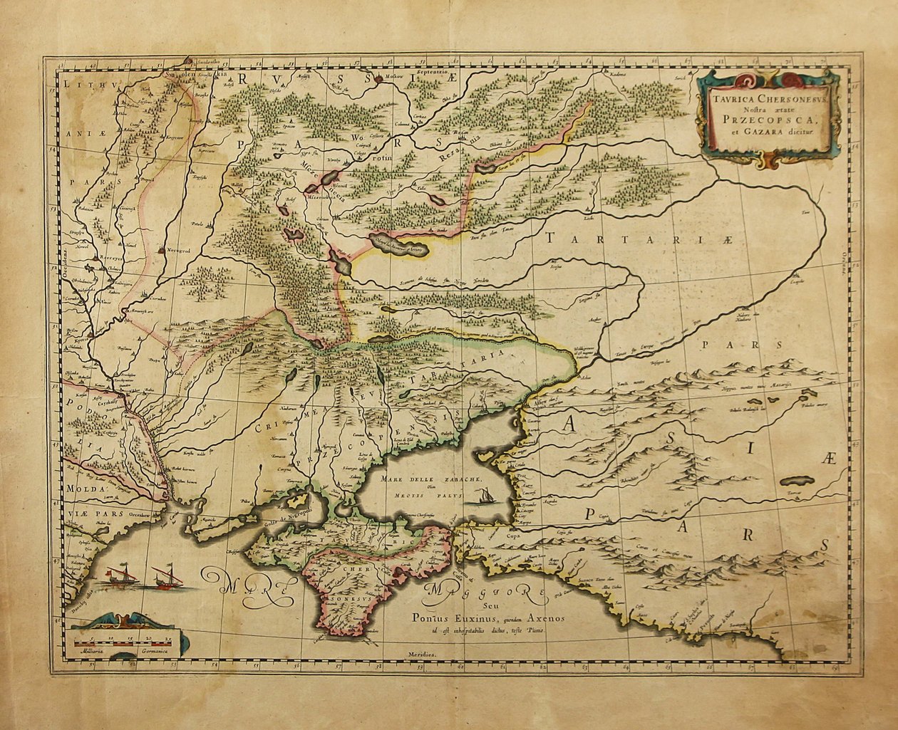 Taurica Chersonesus. Kırım Haritası, 1595 by Gerardus Mercator
