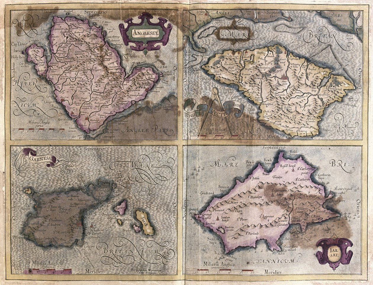 Britanya Adaları (gravür by Gerardus Mercator