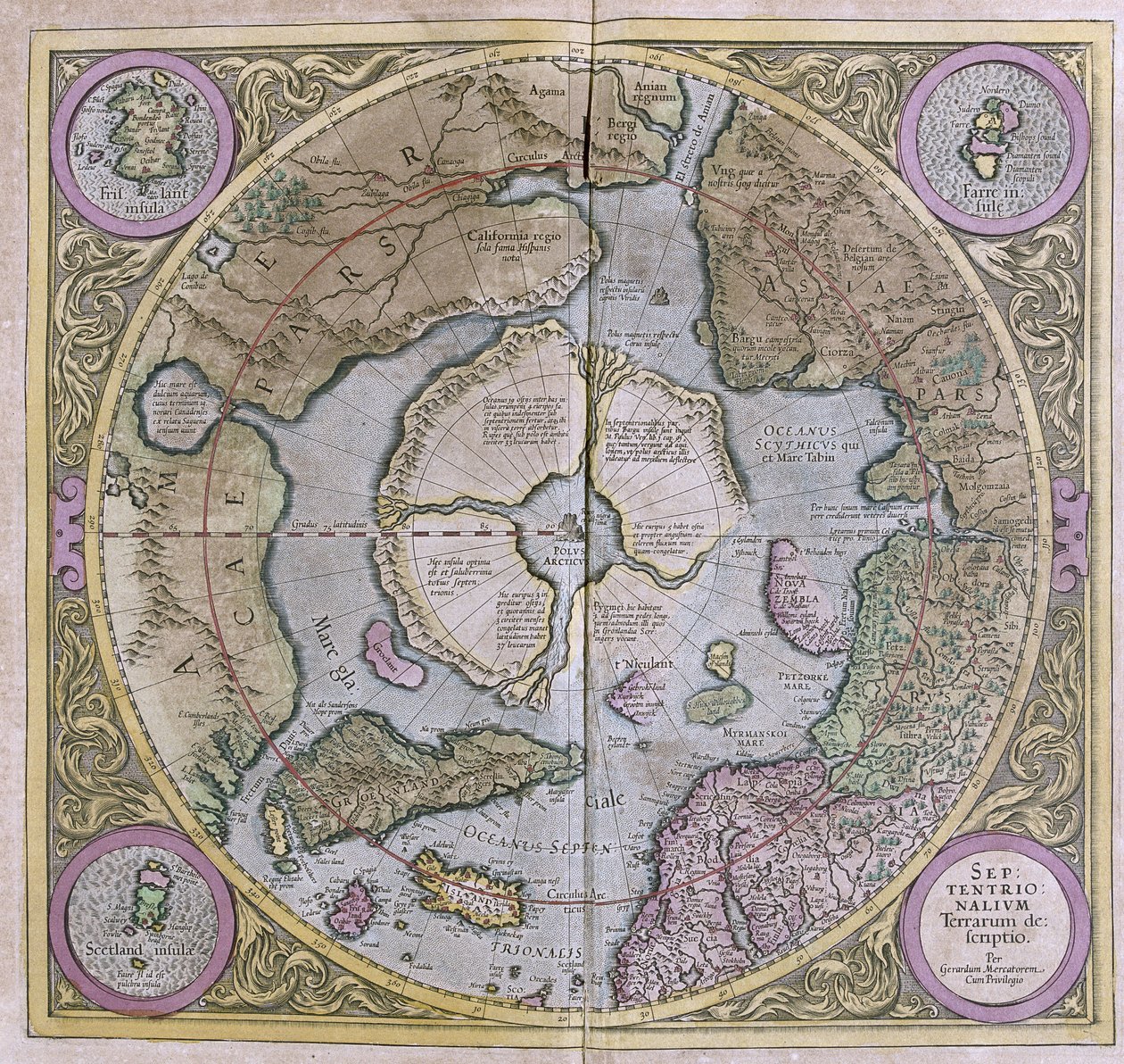 Kuzey Kutup bölgeleri by Gerardus Mercator