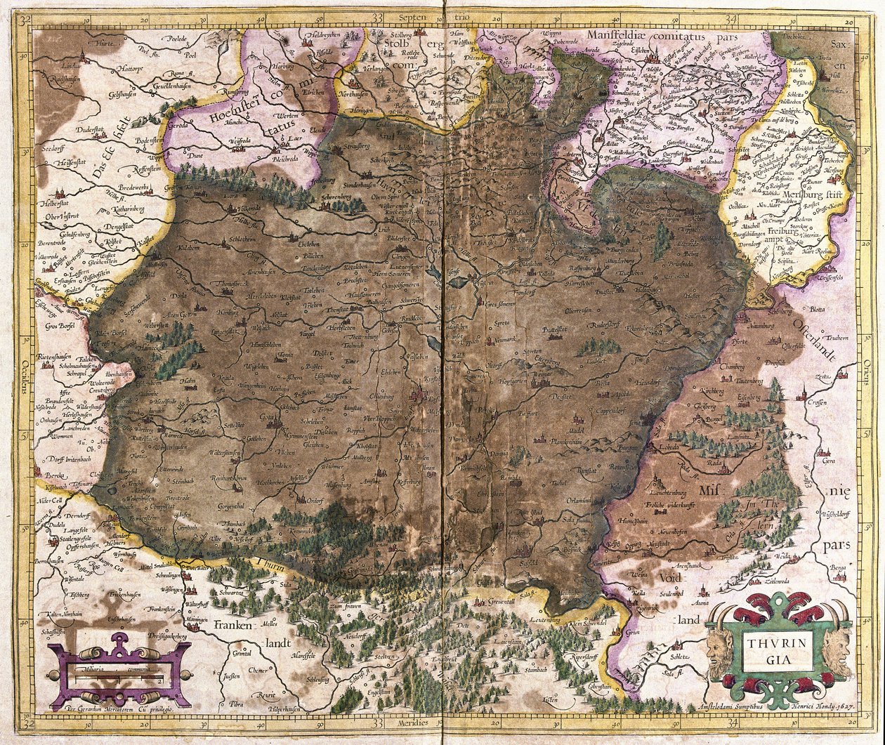 Thüringen, Almanya (gravür by Gerardus Mercator