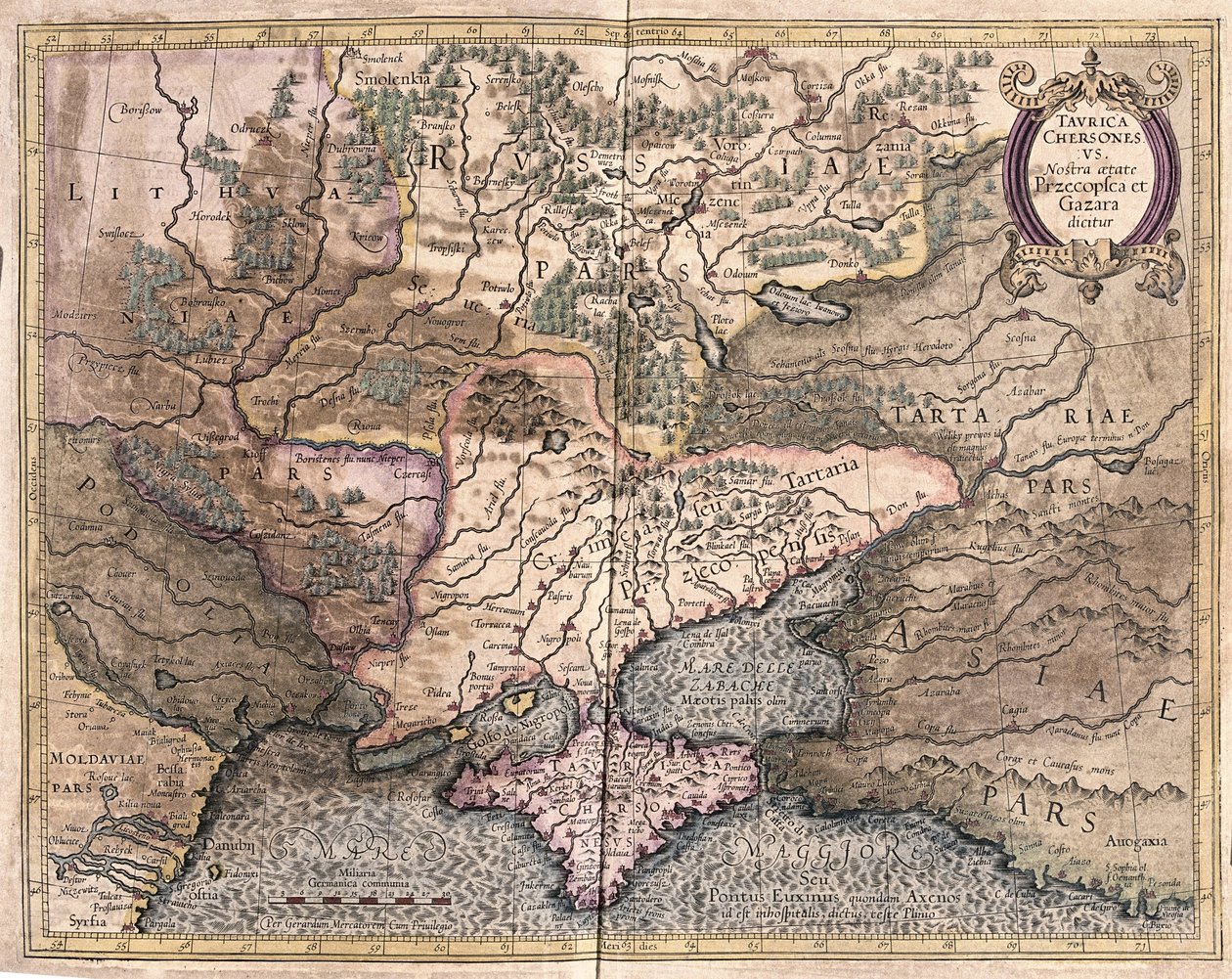 Ukrayna ve Kırım (gravür by Gerardus Mercator