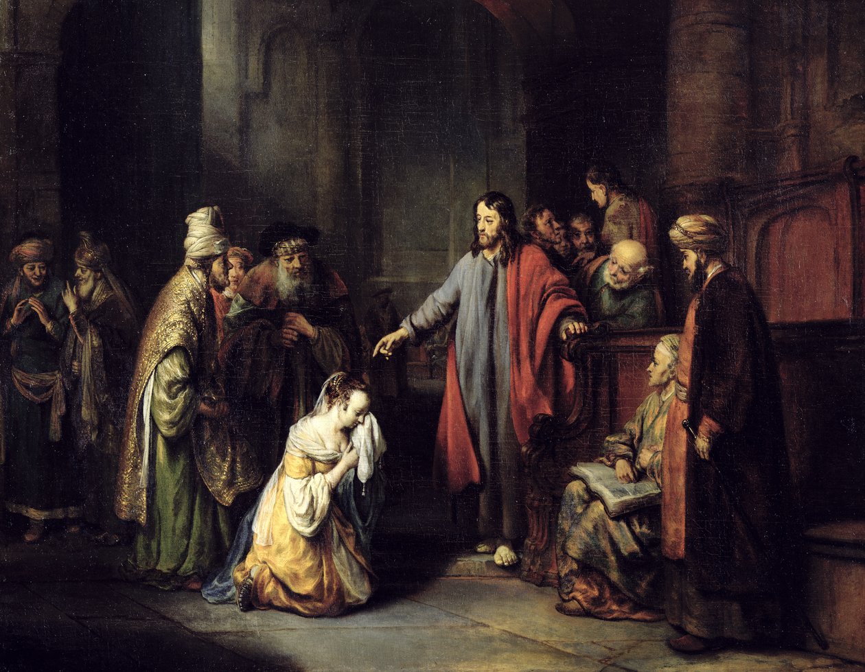 İsa ve Zina, 1653 by Gerbrand van den Eeckhout