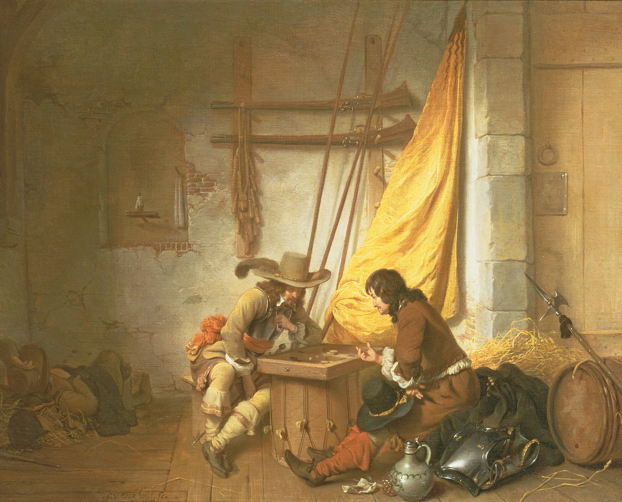Tric-Trac Oynayan Askerler, 1653 by Gerbrand van den Eeckhout