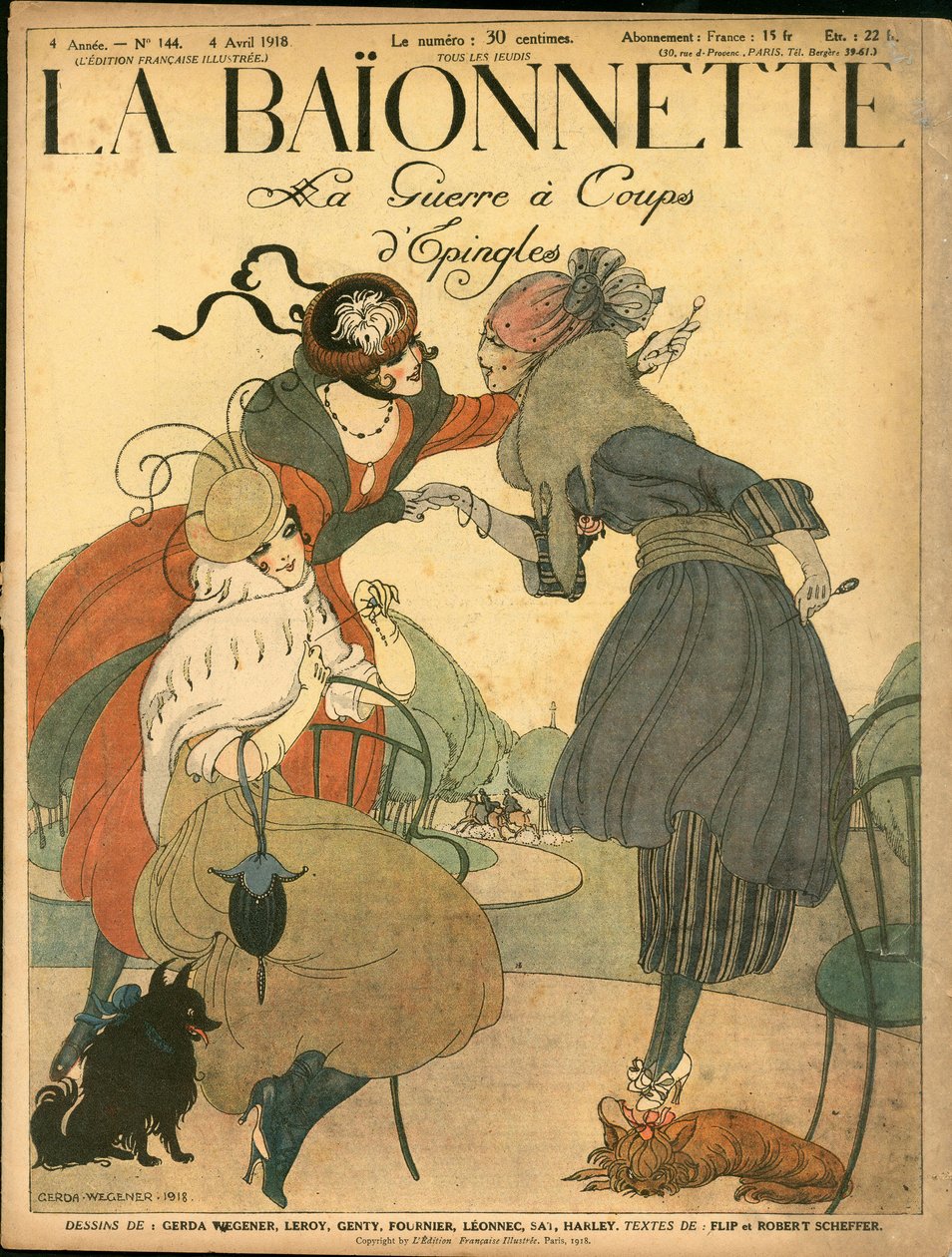 “La Baionnette”in Kapağı, Satirical ve Colours by Gerda Marie Frederike Wegener
