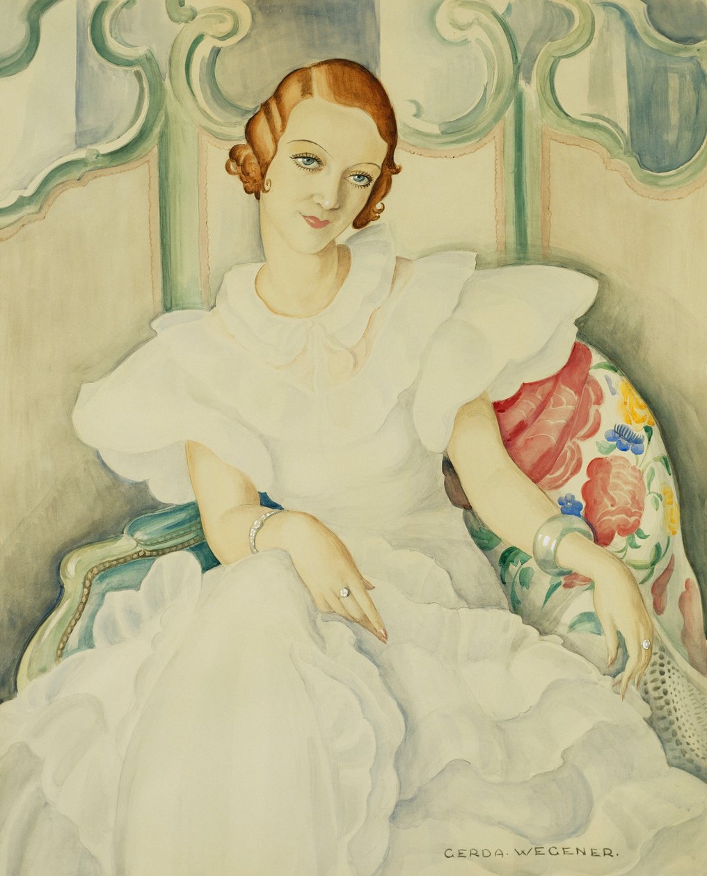 Bir Hanımefendinin Portresi, yarım uzunlukta by Gerda Marie Frederike Wegener