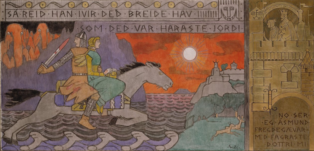 Åsmund ve Prenses eve biniyor by Gerhard Peter Frantz Vilhelm Munthe