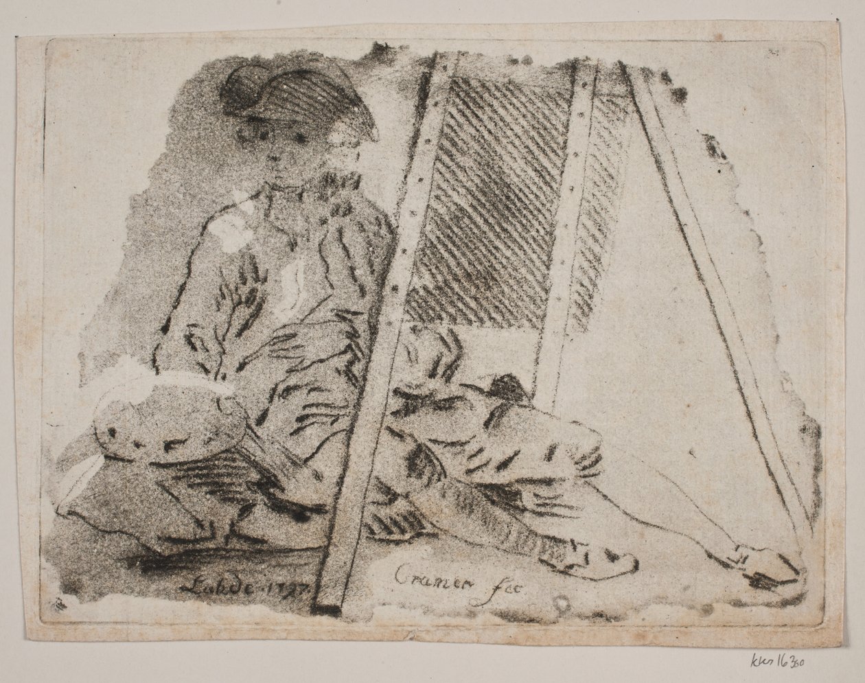Onun şövale başında bir ressam (Juel) by Gerhard Ludvig Lahde