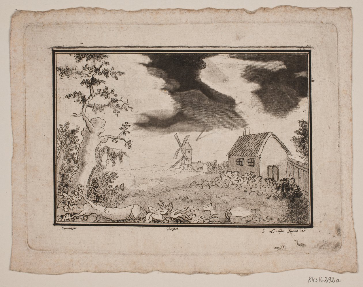 Ev ve değirmen ile manzara by Gerhard Ludvig Lahde