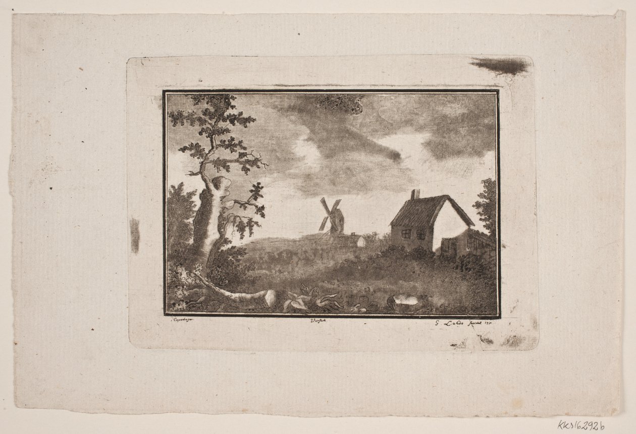 Ev ve değirmen ile manzara by Gerhard Ludvig Lahde