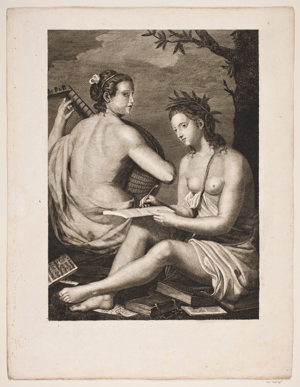 Terpsichore ve Kalliope by Gerhard Ludvig Lahde