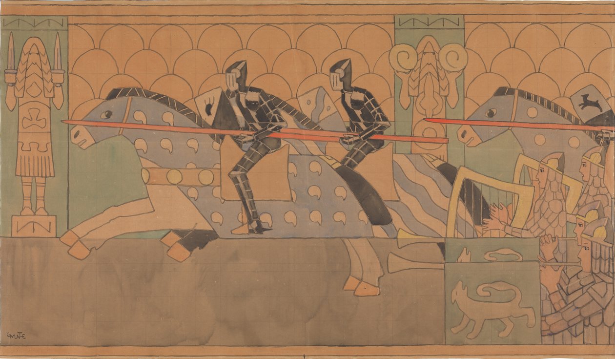 Folklor Çizimi, 1895-1898. by Gerhard Munthe