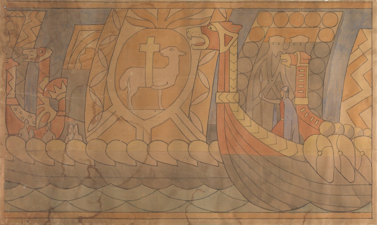 Folklor Çizimi, 1895-1898. by Gerhard Munthe