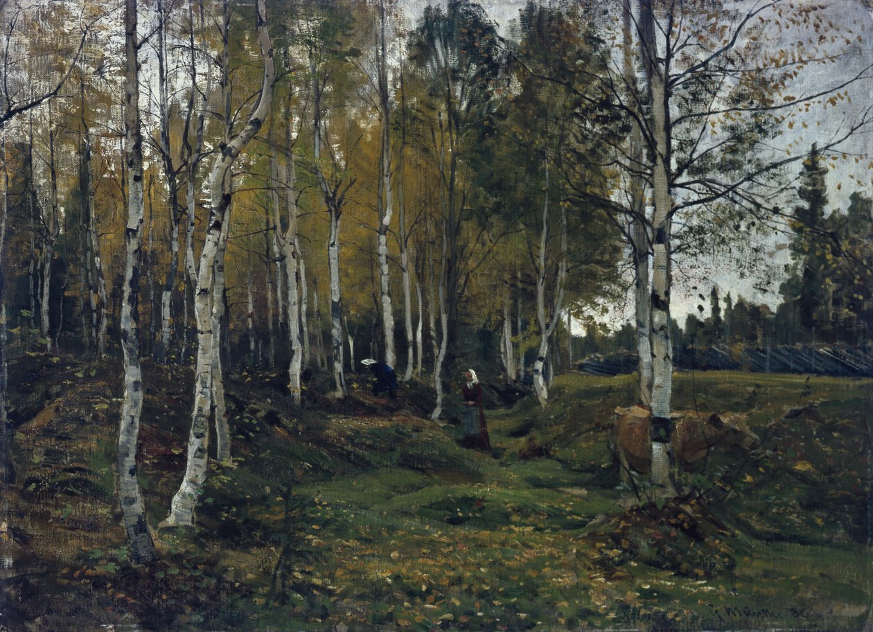 Sonbaharda huş ağacı ormanı by Gerhard Peter Frantz Vilhelm Munthe