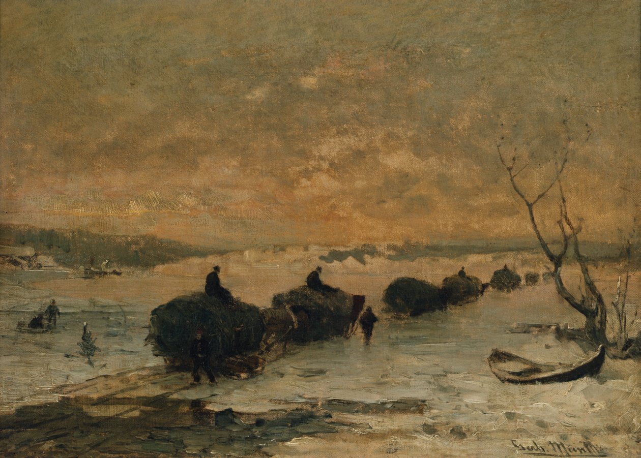 Buz üzerinde saman sürmek, kış sonu by Gerhard Peter Frantz Vilhelm Munthe