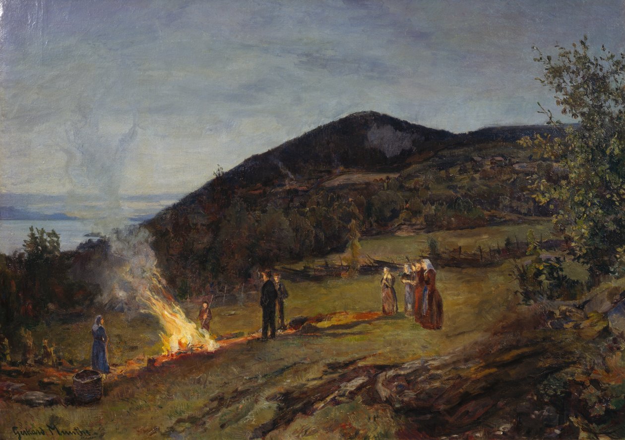 Yaz ortası yangını, c. 1895 by Gerhard Peter Frantz Vilhelm Munthe