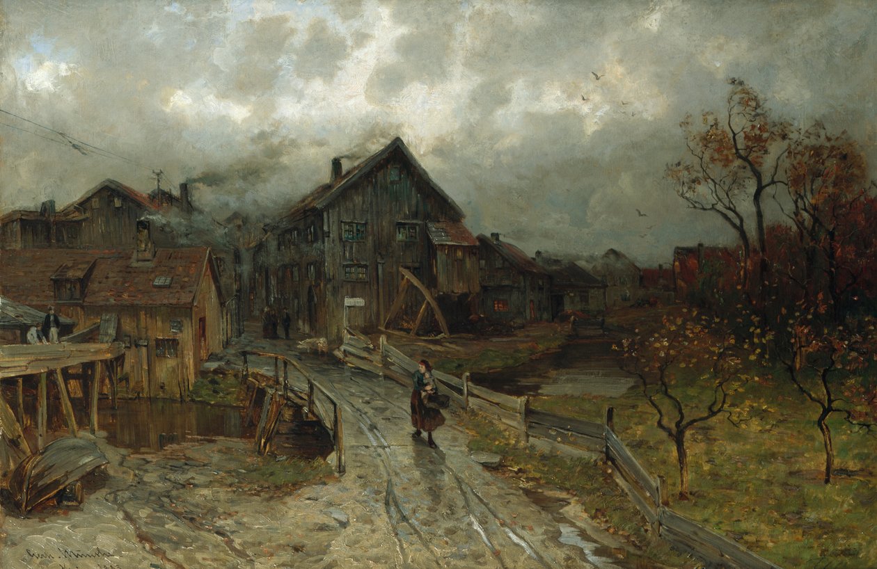 Nybro, Akerselva by Gerhard Peter Frantz Vilhelm Munthe