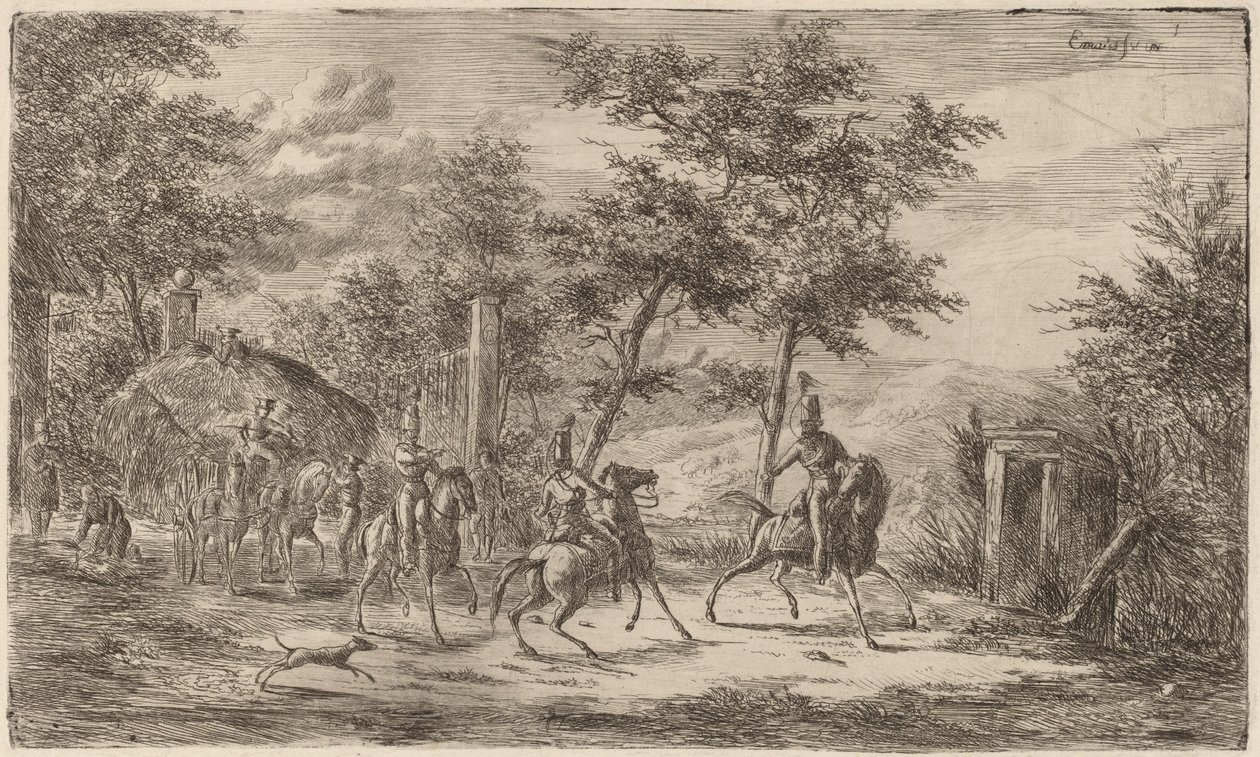 Süvari ve Saman Vagonu by Gerhardus Emaus de Micault