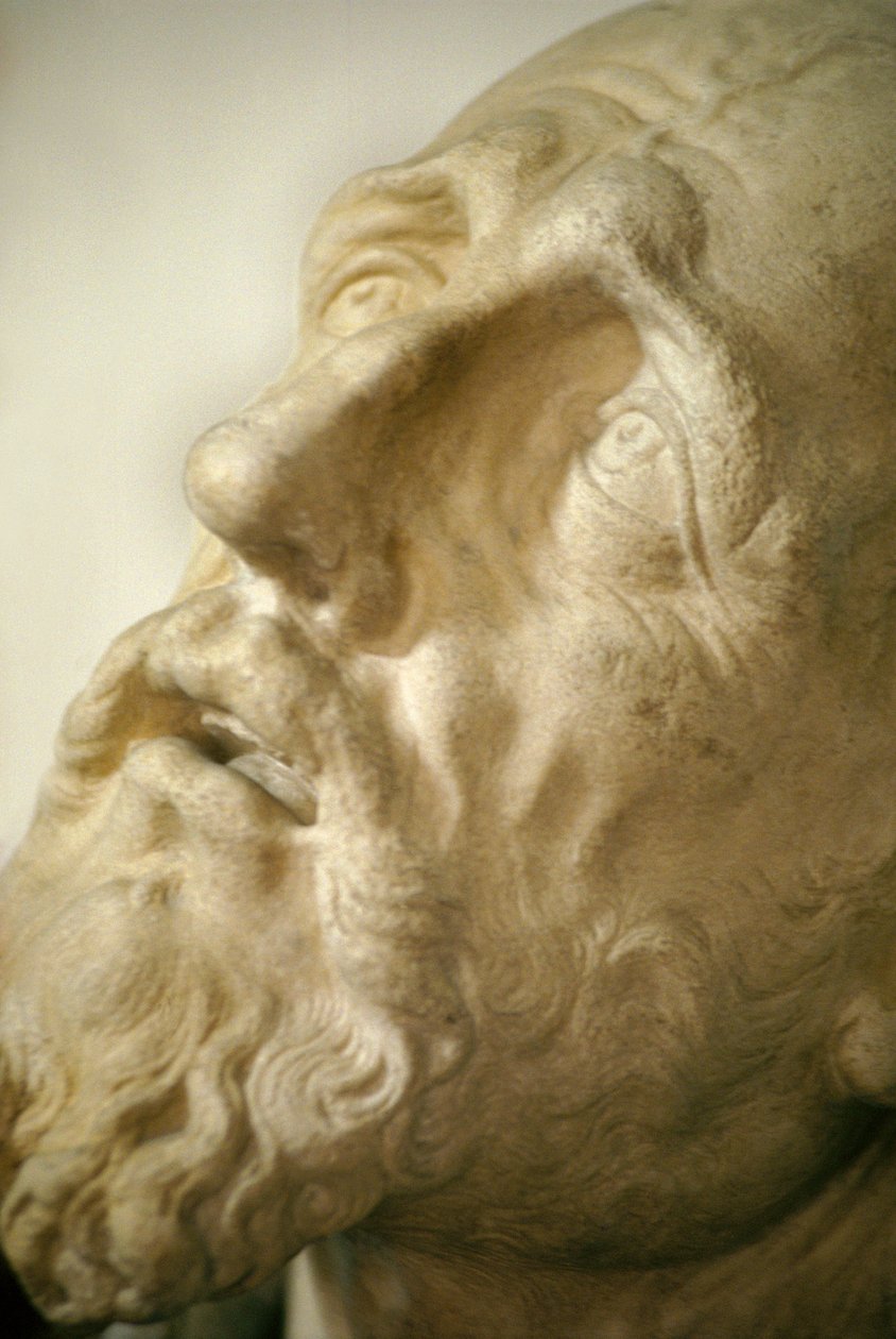 St. Francis stigmatayı alıyor, başın detayı, c.1580 mermeri ayrıca bkz. 248124, 248125 ve 248127 by Germain Pilon