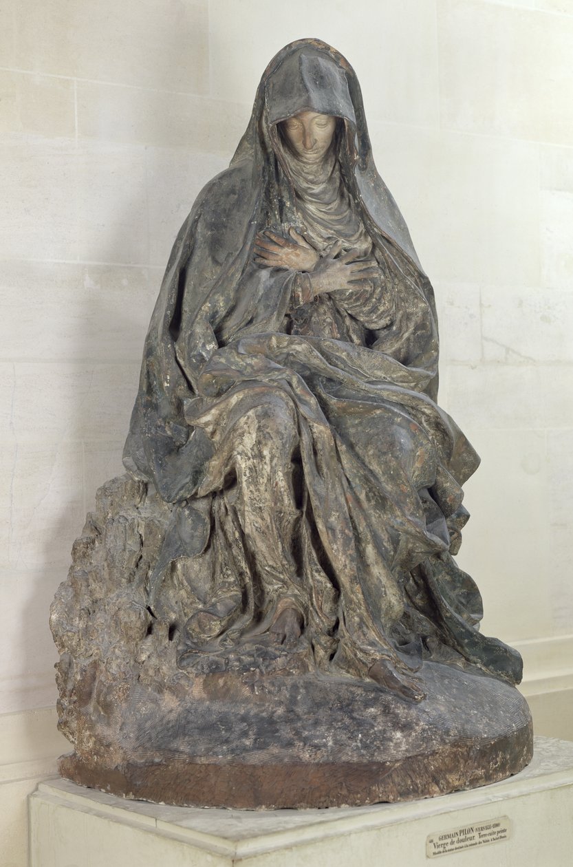 Hüzün Bakiresi (polikrom pişmiş toprak) by Germain Pilon
