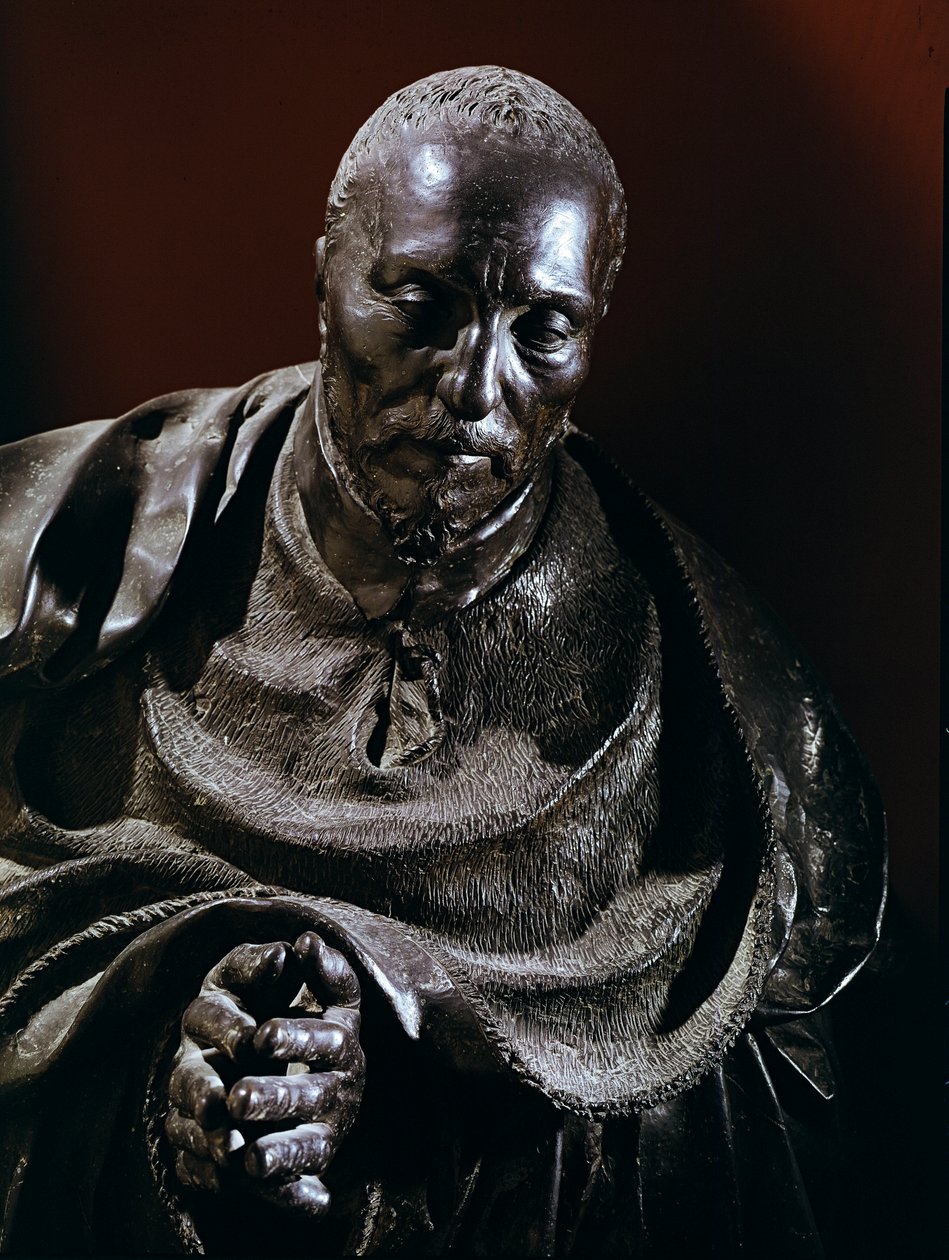 Kardinal Rene de Birague. Bronz heykelden detay by Germain Pilon