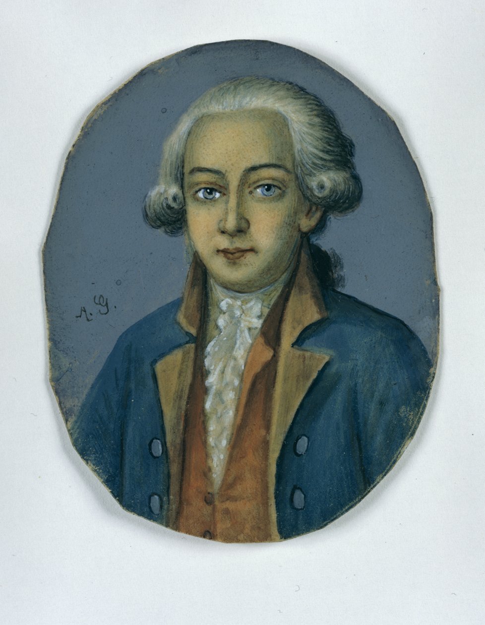 Anastasius Ludwig Mencken, c.1780 (kağıt üzerinde pastel) by German School