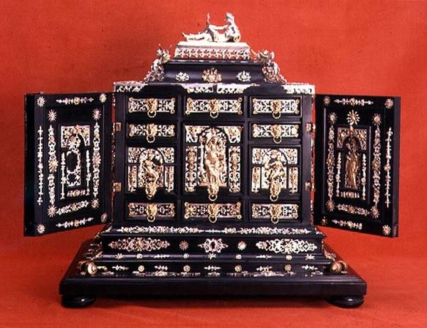 Dolap, gümüş yaldızlı montajlı, Almanca, c.1600 (abanoz ve gümüş yaldızlı) by German School
