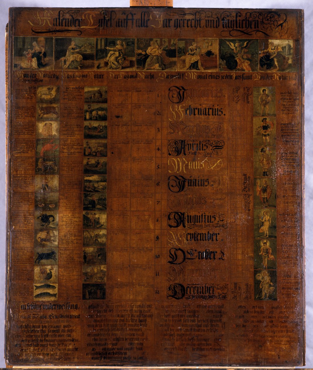 Takvim, 1601-50 (boyalı ahşap) by German School