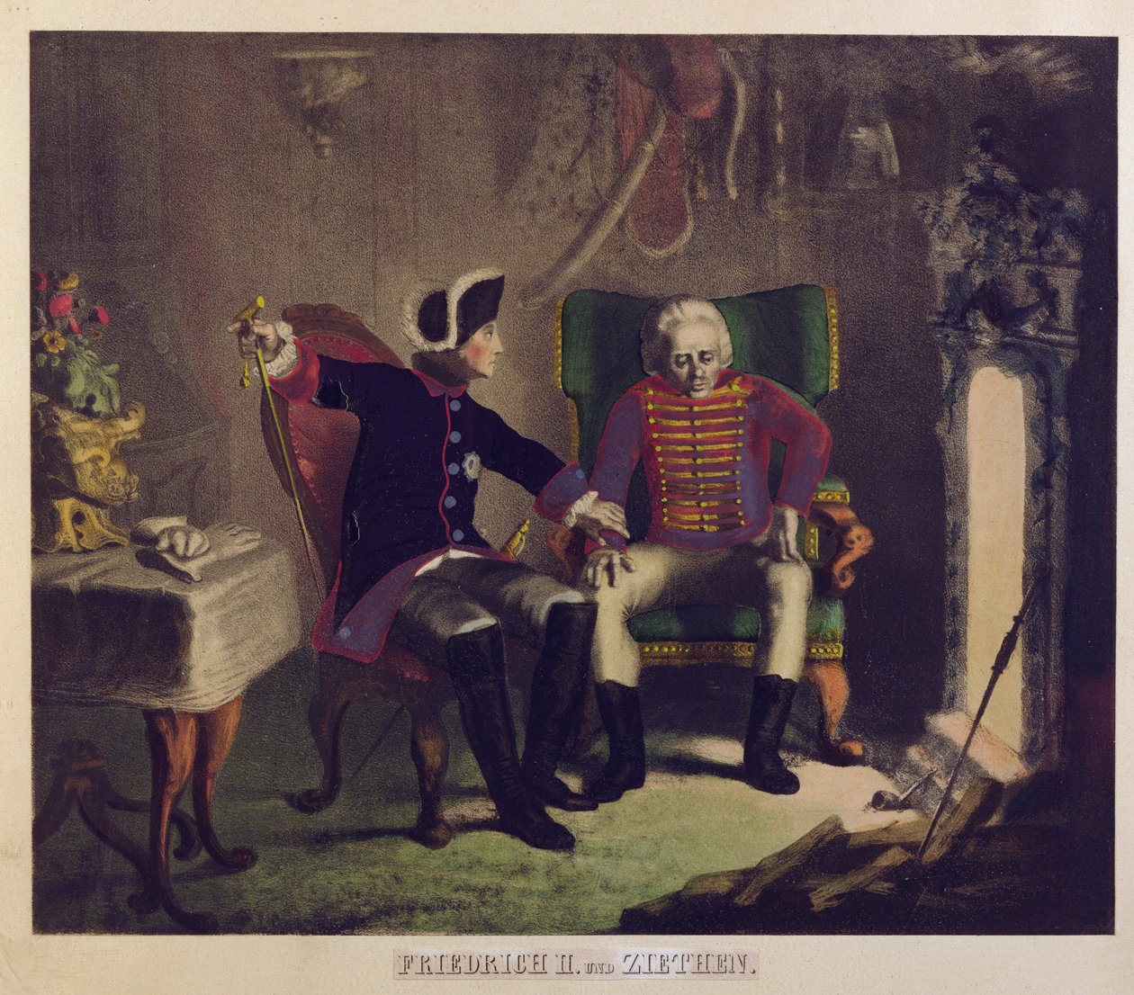 Frederick II and General von Ziethen  by German School