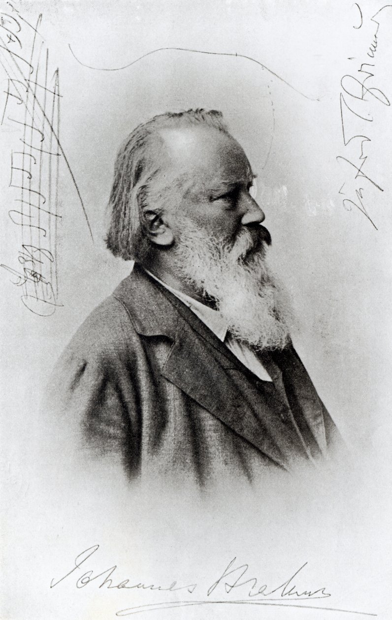Johannes Brahms (1833-97) (fotogravür) by German School