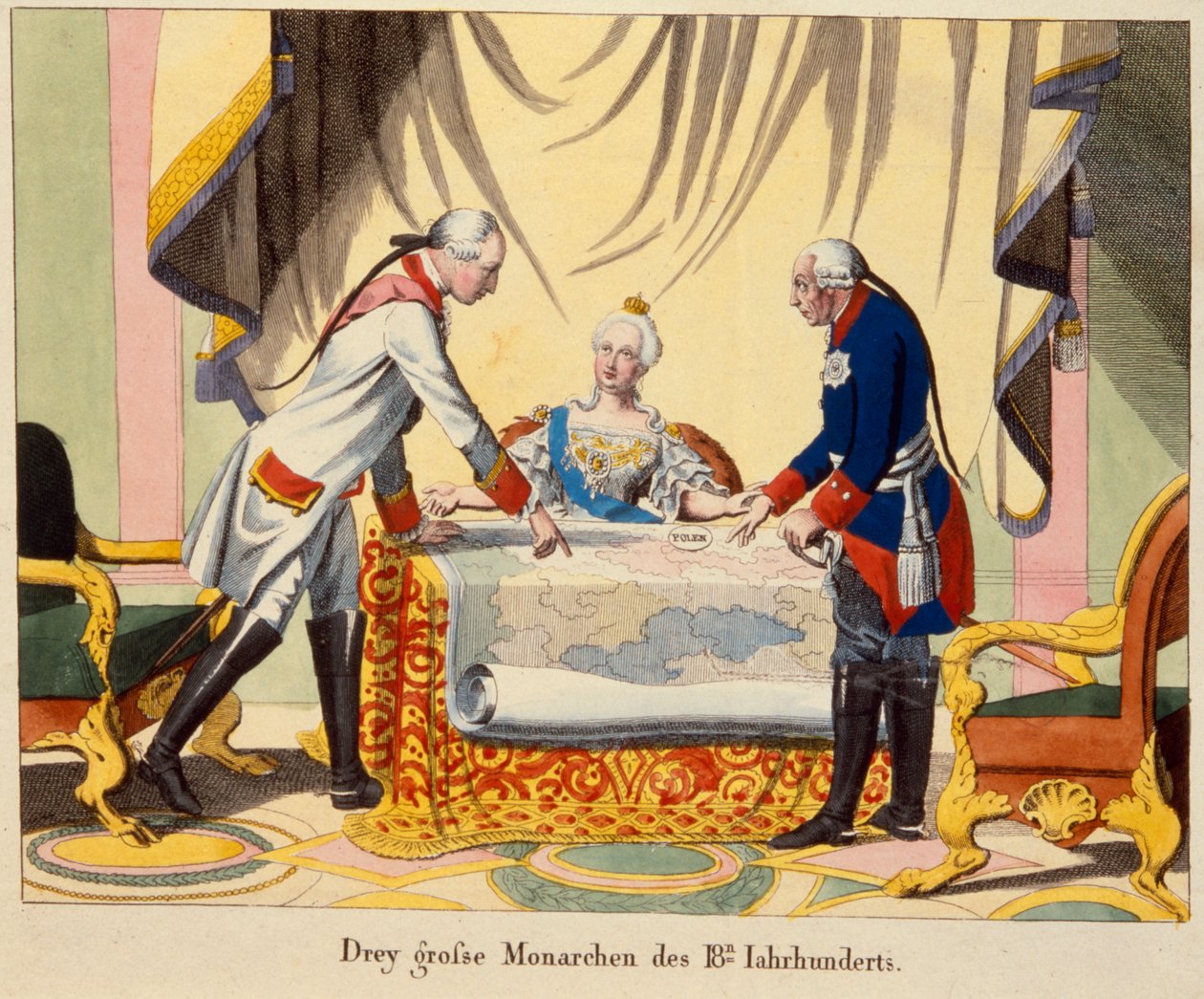 Joseph II, Catherine the Great and Frederick II  by German School