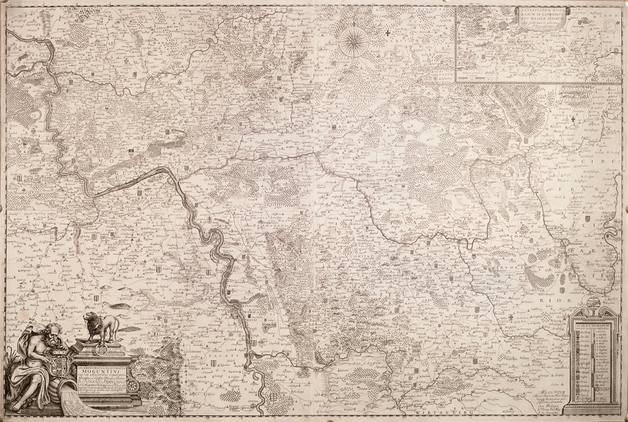 Mainz Başpiskoposluğu ve Seçmenliği Haritası, c. 1695 by German School
